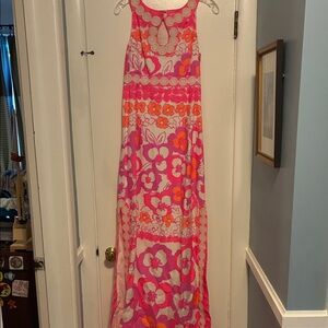 Lilly Pulitzer Pink and Orange Floral Maxi Dress
